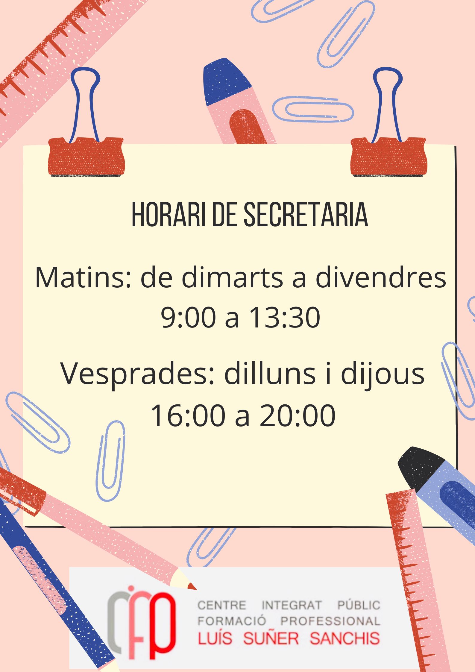 Horari secretaria