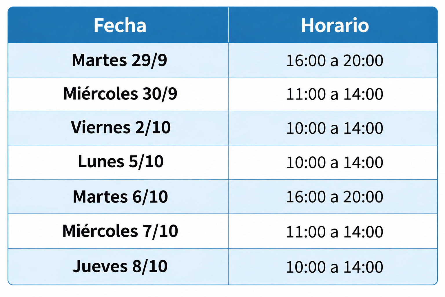 Horario Adjudicaciones Fase3